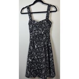 Eva Rose black &white Celestial Zodiac Fit & Flare dress w/ pockets. Women Large